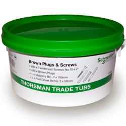 Trade Tub 1 Brown Plugs & 10x2 Screws