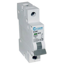 Europa 1 Pole 25A MCB 6Ka B Curve