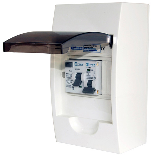 Europa Shower Unit 50 Amp RCD Europa Distribution, Switch and