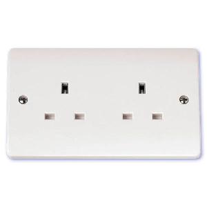 Scolmore Click Mode 13A 2 Gang Double Twin Plug Socket White