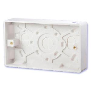 Scolmore Click Mode 2 Gang Double Twin 25mm Surface Box White