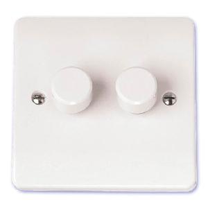 Scolmore Mode 2 Gang 250VA Inductive Dimmer Switch White
