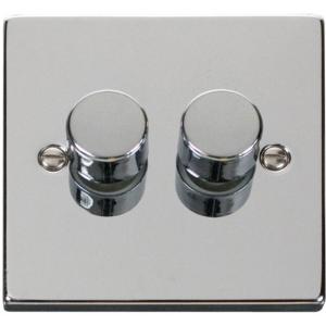 Deco 2 Gang Double 2 way 400w Dimmer Switch in Polished Chrome