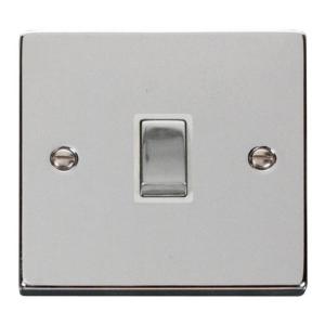Deco 20 Amp Single Plate/Ingot Switch Polished Chrome White Insert