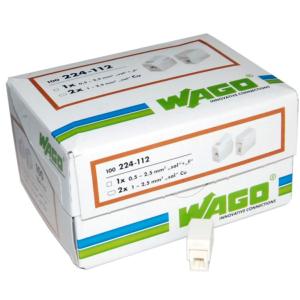 Wago Lighting Connector 2 x Pushwire to Cage Clamp, 224-112