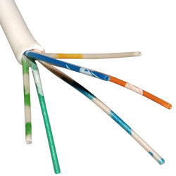 White 3 pair Telephone Cable