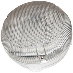 Ansell 16W 2D Circular Bulkhead Fitting White Base Prismatic Cover