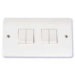 Scolmore Mode 10A 4 gang 2 Way Light Switch White