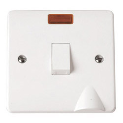 Scolmore Mode 20A Double Pole Switch with Flex Outlet Neon