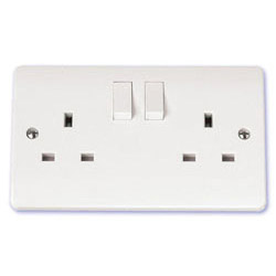Scolmore Mode 13A 2 Gang Double DP Switched Plug Socket White