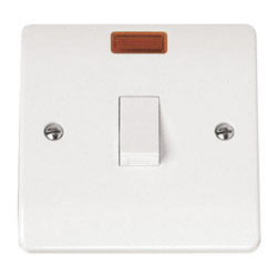 Scolmore Click Mode 20A Double Pole Switch White with Neon