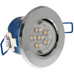 Inceptor MICRO Dimmable 7w Warm White Integrated LED Downlight, Chrome