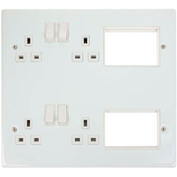 Click 4 x sw Socket 6Xnm Module Aperture Polar White