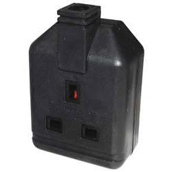 Permaplug 1 Gang Trailing Socket Black