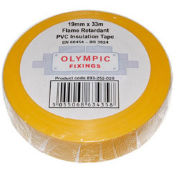 19mmX33mtr Yellow PVC Insulation Tape