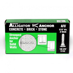 100 x AF8 (8mm) ALLIGATOR Universal Wall Anchors. (flanged head)