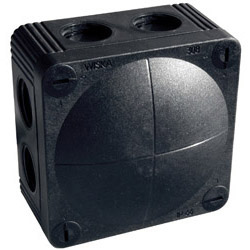 Wiska Combi 308 Black Weatherproof Junction Box