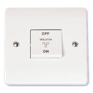 Scolmore Mode 10A 3 Pole Fan Isolation Switch White