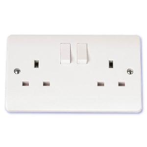 Scolmore Mode 13A 2 Gang Double DP Switched Plug Socket White