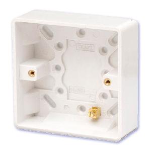 Scolmore Click Mode 1 Gang Single 25mm Surface Box White