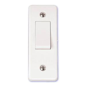 Scolmore Click Mode 10A Single 2 Way Architrave Switch White