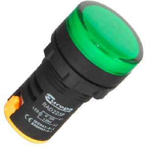 Europa 22mm Green 230v Led Pilot Lamp