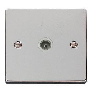 Deco Single Coaxial Socket Polished Chrome White Insert