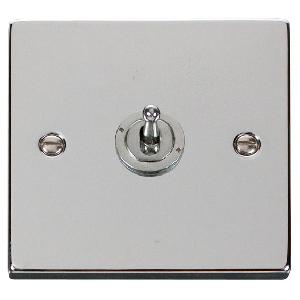 Deco 10 Amp Single Toggle Light Switch Polished Chrome