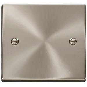 Deco 1 Gang Single Blank Plate in Satin Chrome