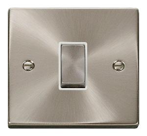 Deco 10 Amp Intermediate Switch Satin Chrome White Insert