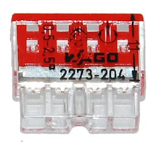 Wago 4 Way Connector Red